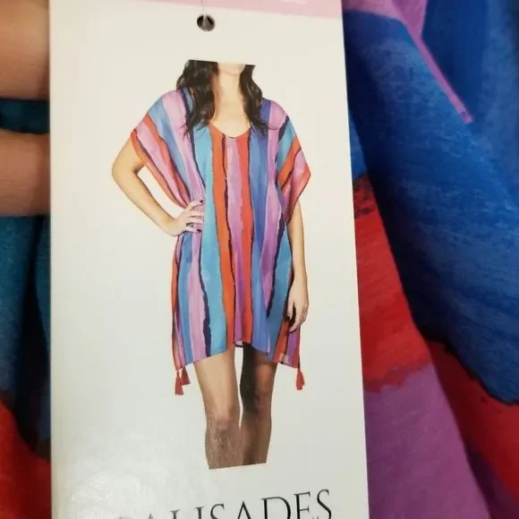 Cover Up Swim Kaftan Vertical Striped Coverup NEW - Picture 6 of 15